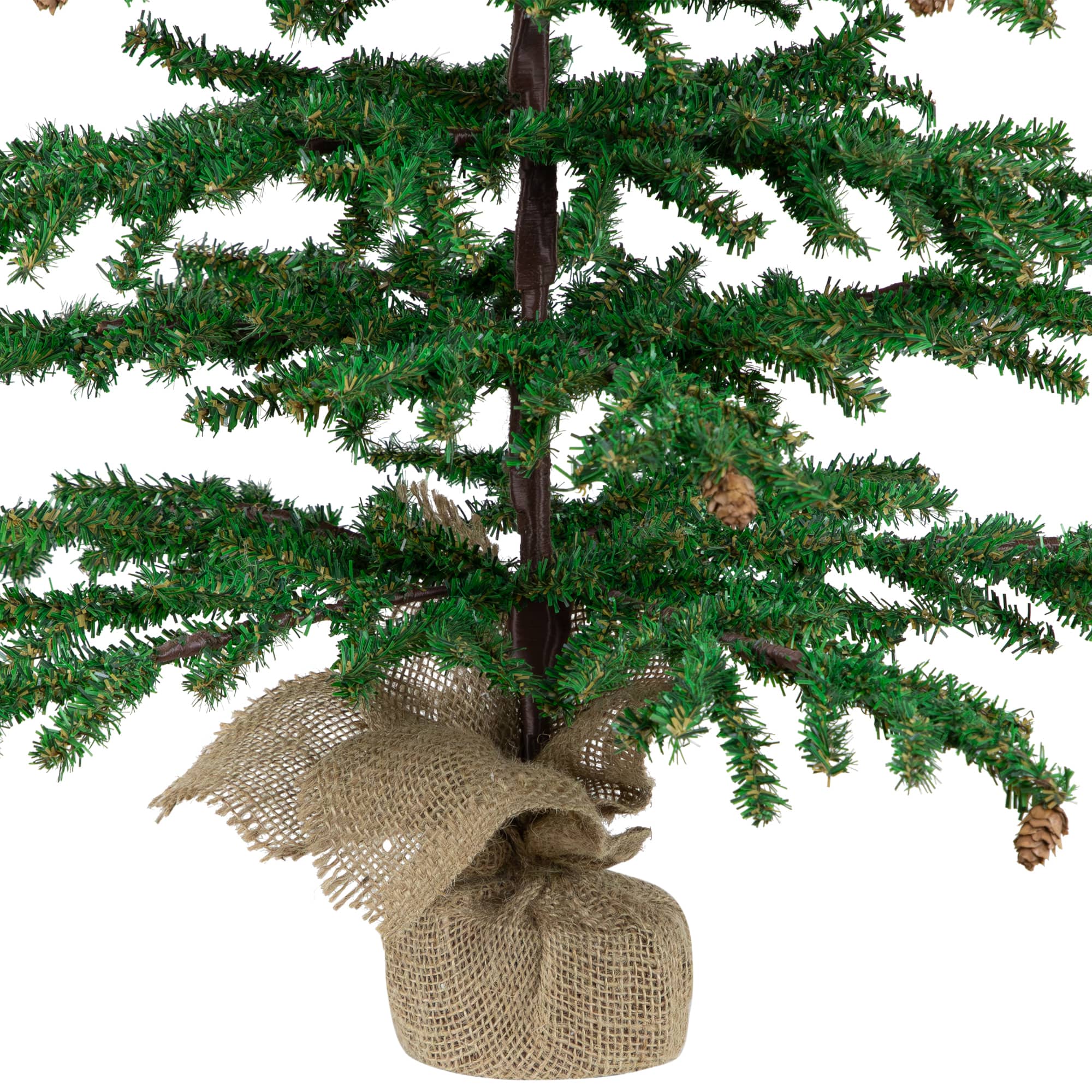 3ft. Unlit Medium Pine Artificial Christmas Tree in Burlap Base